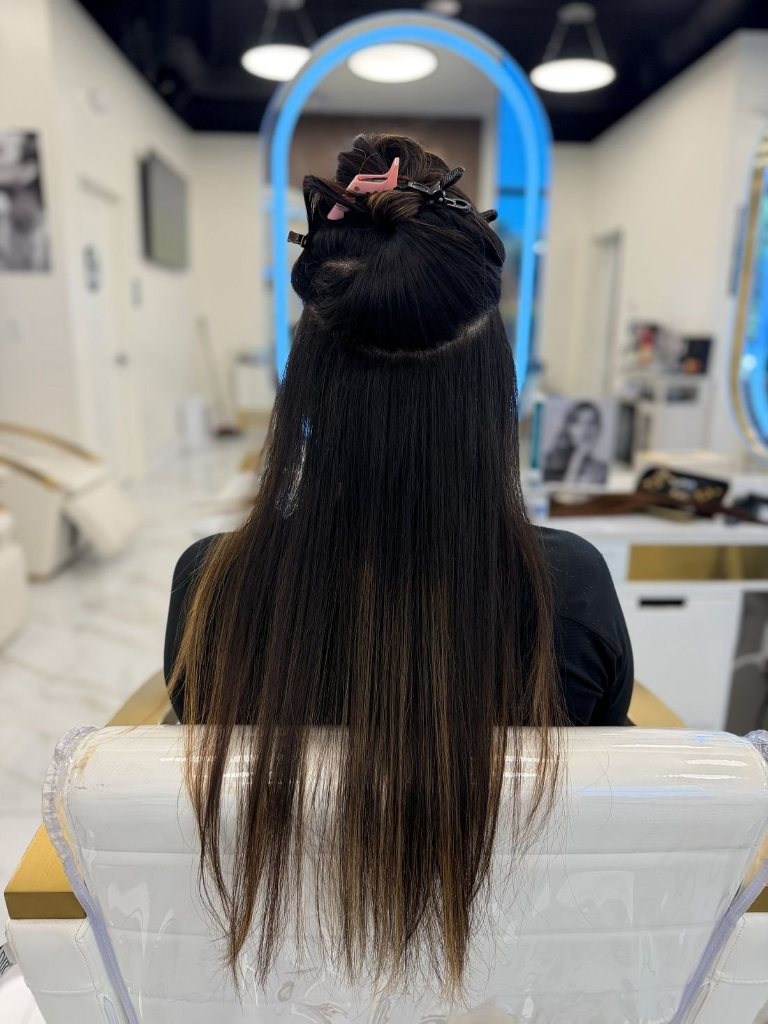 Hair extensions, before